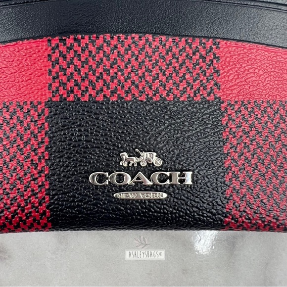 Coach Shaped Card Case With Buffalo Plaid Print - Picture 2 of 5